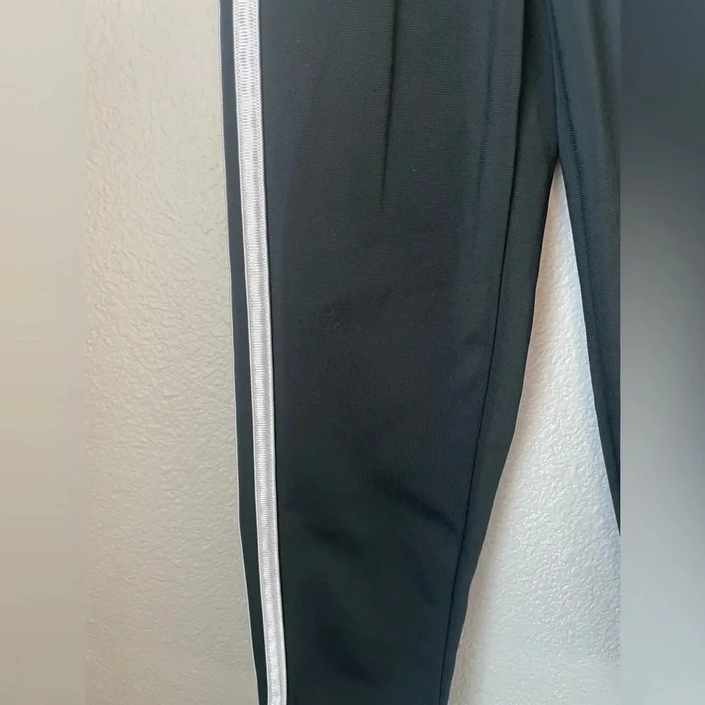 Adidas kids black and white Joggers pants. Size 4T. 100% polyester. - Picture 5 of 9